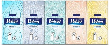 kapesníčky VELVET classic, 3vrstvé, 10x10ks