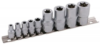 sada 1/4”, 1/2”   9díl. hlavic TORX, E5-E18 FESTA