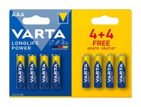 baterie mikrotužková AAA LR03 (4+4ks) alkalická Longlife Power VARTA