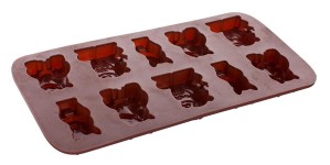 forma na čokoládu zvířátka I 10ks 20,4x10,5x1,4cm silikon HN