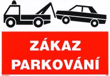 tabulka - ZÁKAZ PARKOVÁNÍ 210x297mm (A4) samolepicí