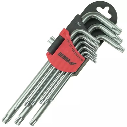Klíče Torx dlouhé T10-T50, sada 9 ks, CRV