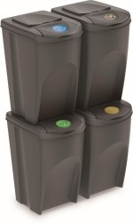 koš na tříděný odpad 4x35L PH šedivý