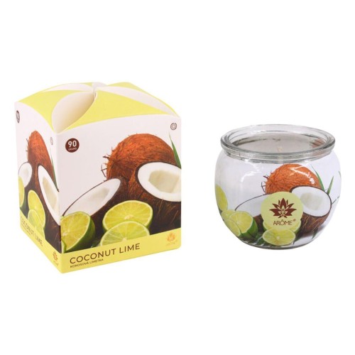 svíčka vonná sklo KOKOS a LIMETKA 90g hoří 22hod.