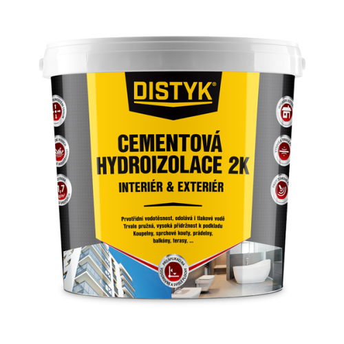 Cementová hydroizolace 2K INTERIÉR A EXTERIÉR DISTYK Line 21 kg šedá