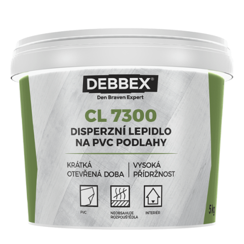 Disperzní lepidlo na PVC podlahy CL 7300 5 kg kbelík bílá