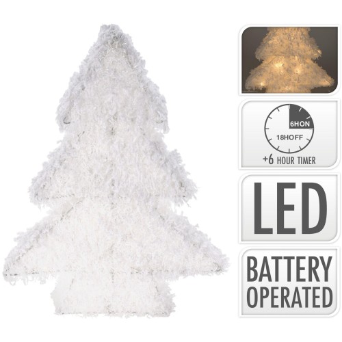 osvětlení STROM v. 40cm bílá 20LED s časovačem se sněhem