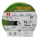 Zelená zahradní hadice Procraft PR-4GH1315 4 vrstvy, 1/2” 15 m | PR-4GH1315