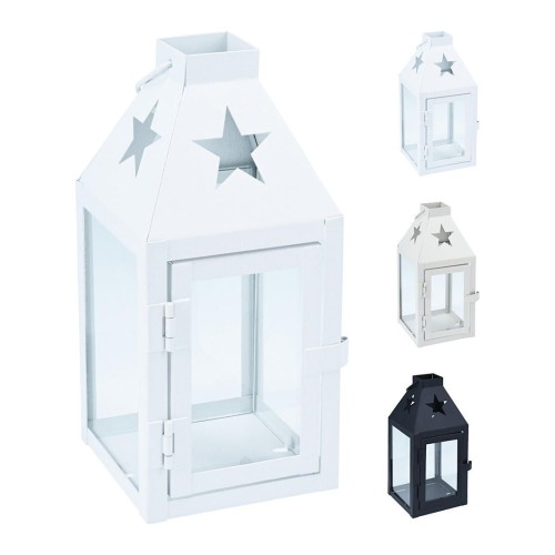 lucerna na svíčku 17x8x8cm sklo + kov