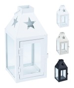 lucerna na svíčku 17x8x8cm sklo + kov