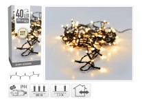 osvětlení vánoční  3m 40LED teplá BÍ, ZE IP44