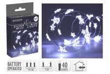 osvětlení vánoční  1,95m 40LED studená BÍ, drát IP44