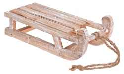 dekorace SÁŇKY 30x14x11cm dřev. přírodní bílé