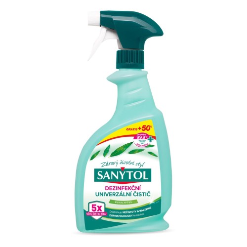 dezinfekce univerz. čistič EUKALYPTUS sprej 500ml +50% zdarma SANYTOL