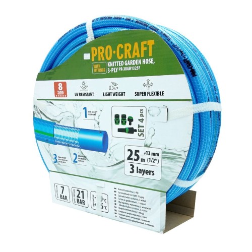 zahradní hadice 1/2” 25m 3 vrstvy modrá PR-3KGH1325F Procraft