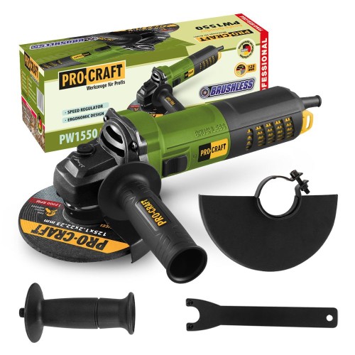 bruska úhlová PW1550 bezuhlíková Procraft