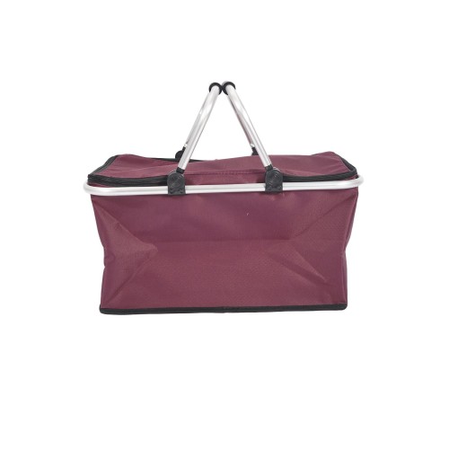 košík nákupní skládací TERMO 46x27x23cm Al+polyester ČRV