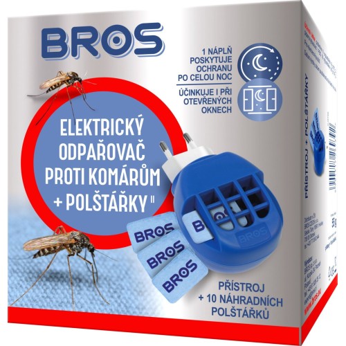 el. odpařovač proti komárům + polštářky 10ks