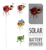 zápich HMYZ v.60cm LED, solární, kov/PH, mix 3 druhů