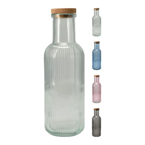 láhev 1000ml skleněná mix barev, s korkovou zátkou