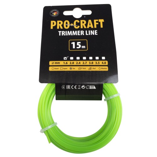Struna žací (1.6mm) (15м) hvězda PROCRAFT | ZI-1.6/15
