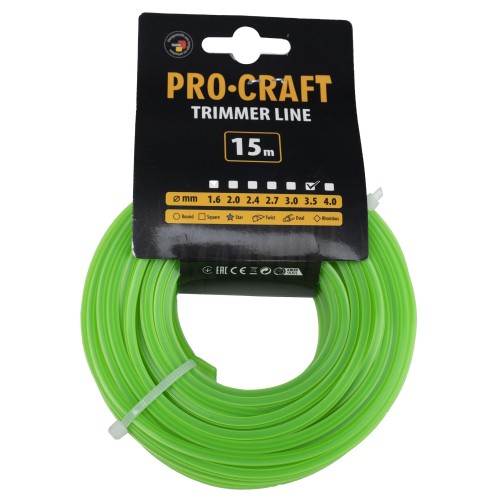 Struna žací (3.5mm) (15м) hvězda PROCRAFT | ZI-3.5/15