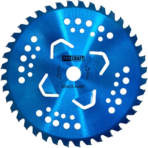 Nůž křovinořezu (kotouč) (D255*25.4) 40T pobedit (blue) PROCRAFT | H/P-3/B
