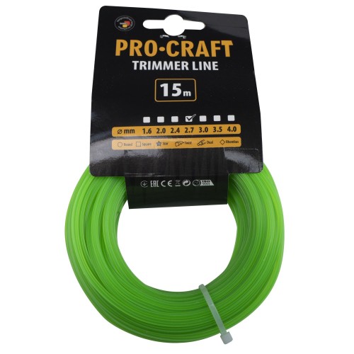 Struna žací (s výstuhou) (2.7mm) (15м) spirála PROCRAFT | SP/J-2.7/15