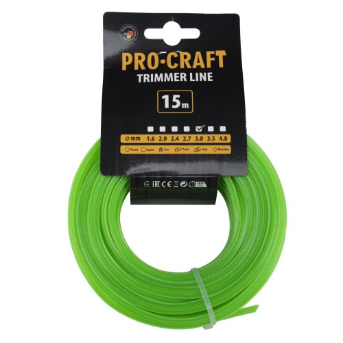 Struna žací (s výstuhou) (3mm) (15м) spirála PROCRAFT | SP/J-3/15