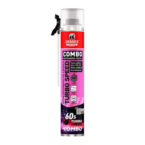 Rychleschnoucí PU lepidlo Turbo Speed COMBO 750 ml pistolová dóza žlutá