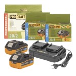 Sada dvě baterie 20V 4Ah Procraft 20/4 Turbo a nabíječka na dvě baterie 20/2 | S20-4TURBO/20-2