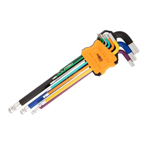 sada klíčů 1,5-10mm 9ks IMBUS kulička color NEO tools