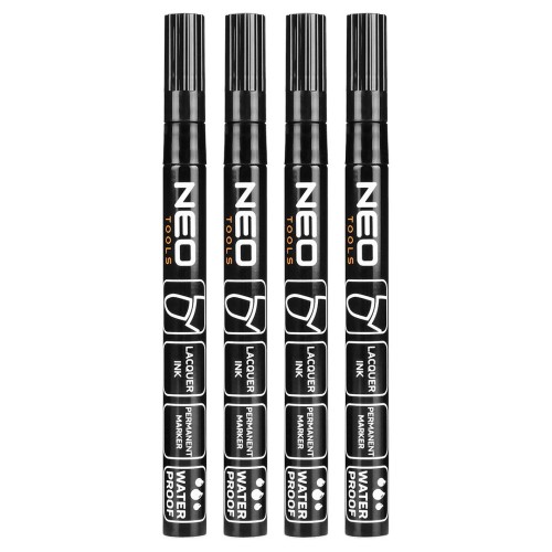 popisovač černý pemanent 4ks NEO tools