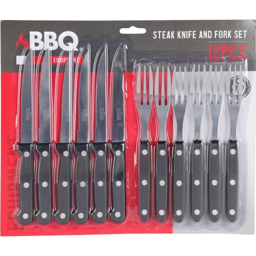 příbor steakový BBQ (6+6ks) nerez, PH rukojeť