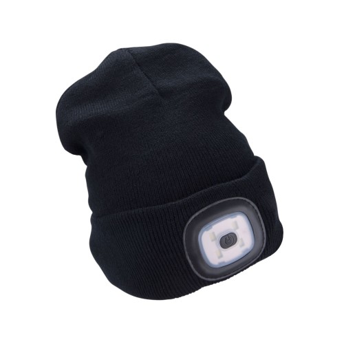 čepice s čelovkou černá 45lm nabíjecí USB