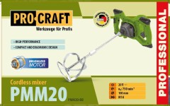 Aku míchadlo stavebních směsí Procraft PMM20 (bez baterie a nabíječky) | PMM20