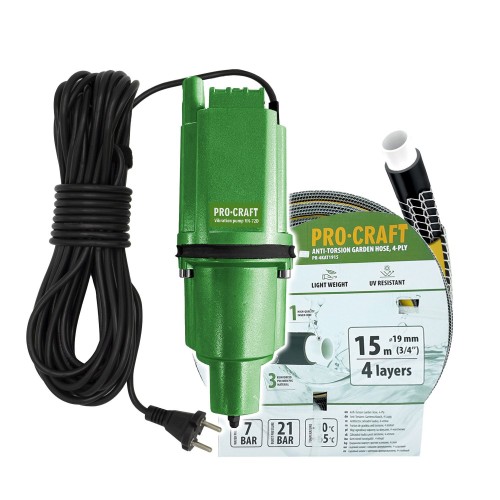 Vibrační čerpadlo Procraft VN-72D sada s hadicí 15m 3/4” PR-4KAT1915 | SVN-72D