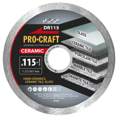 Diamantový řezný kotouč Ceramic Procraft DR115 | DR115