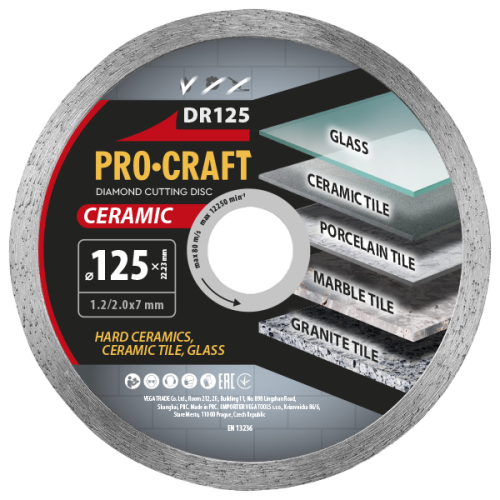 Diamantový řezný kotouč Ceramic Procraft DR125 | DR125