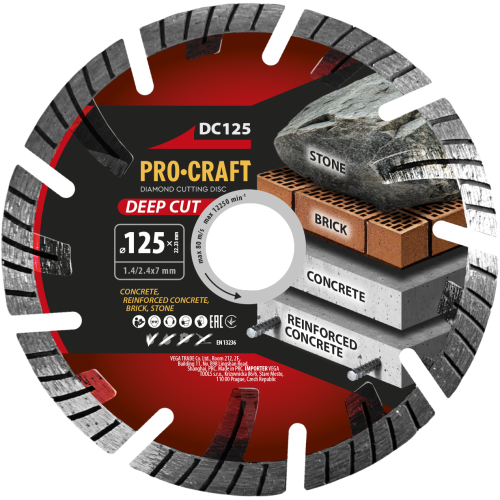 Diamantový řezný kotouč Deep Cut Procraft DC125 | DC125