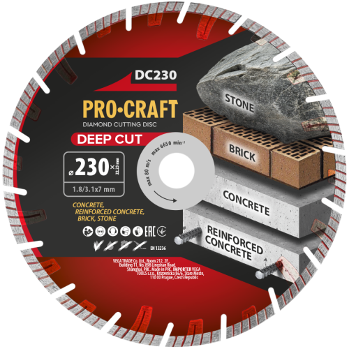 Diamantový řezný kotouč Deep Cut Procraft DC230 | DC230