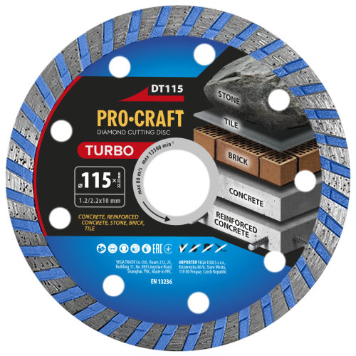 Diamantový řezný kotouč Turbo Procraft DT115 | DT115