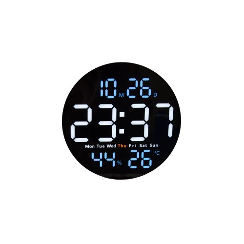 hodiny nástěnné digitální pr.25cm,PH ČER