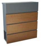 schránka poštovní 370x410x130mm dekor DŘEVO