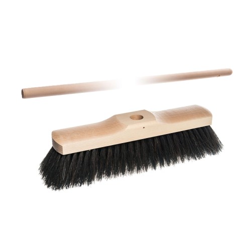 smeták 28cm dřev.nelak., žíně směs 50/50, s holí 130cm