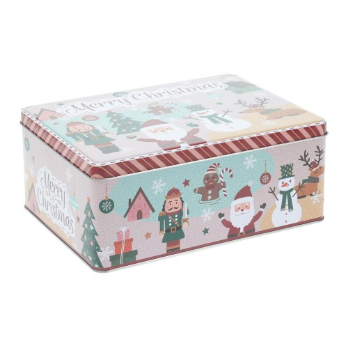 dóza plechová obdél.22x16x9cm VÁNOČNÍ