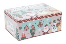 dóza plechová obdél.22x16x9cm VÁNOČNÍ