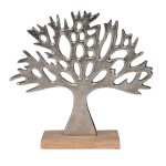 dekorace STROM 27x25,5cm Al/dřevo