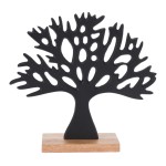 dekorace STROM 27x25,5cm Al ČER/dřevo