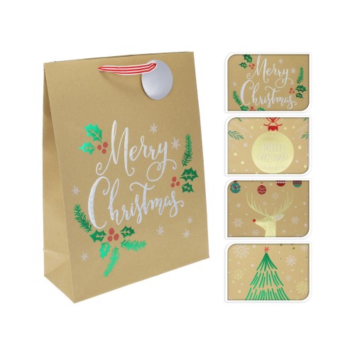 taška dárková 40x30x10cm (XL) VÁNOČNÍ mix dekorů